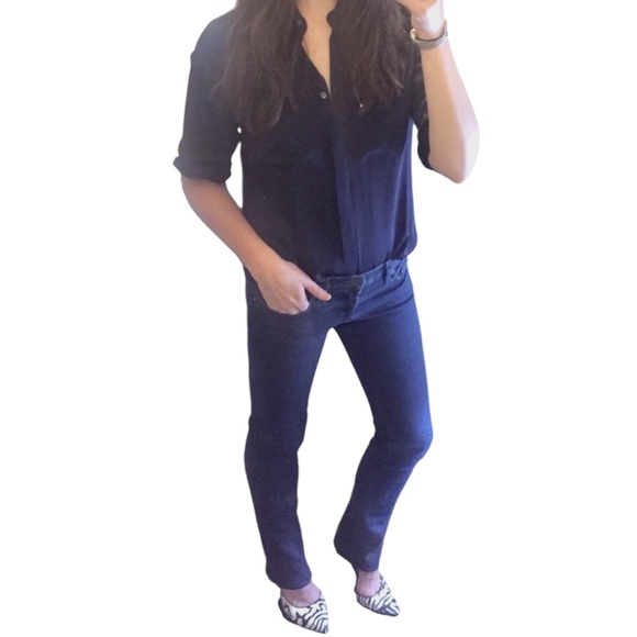 J Brand Dark Blue Indigo Wash Low Rise Straight Leg Boot Cut Denim Jeans - 26 - Picture 3 of 16